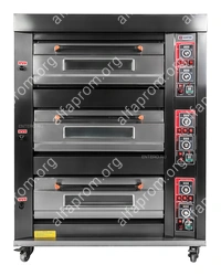 Печь хлебопекарная Miratek BK-36E + каменный под (3 яруса) + пароувлажнение